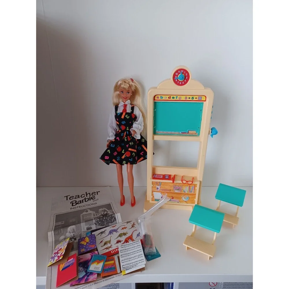 Vintage Teacher Barbie Fashion Doll With Accessories Toy Collectible